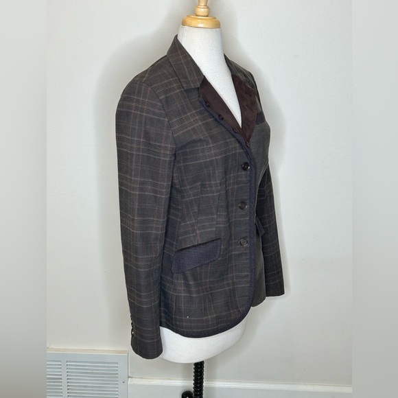 Sundance Riding Style Blazer Jacket with Leather Collar Women's S - Picture 2 of 8